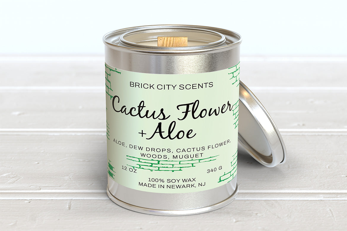 Cactus Flower & Aloe: 12oz Wooden Wick Candle