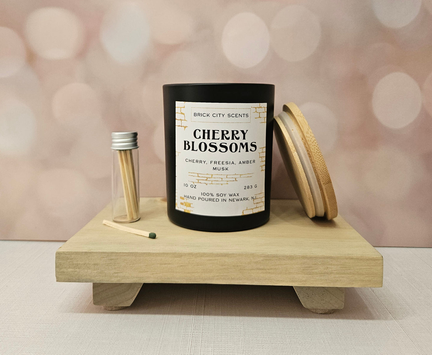 Cherry Blossoms: 10oz Wooden Wick Candle