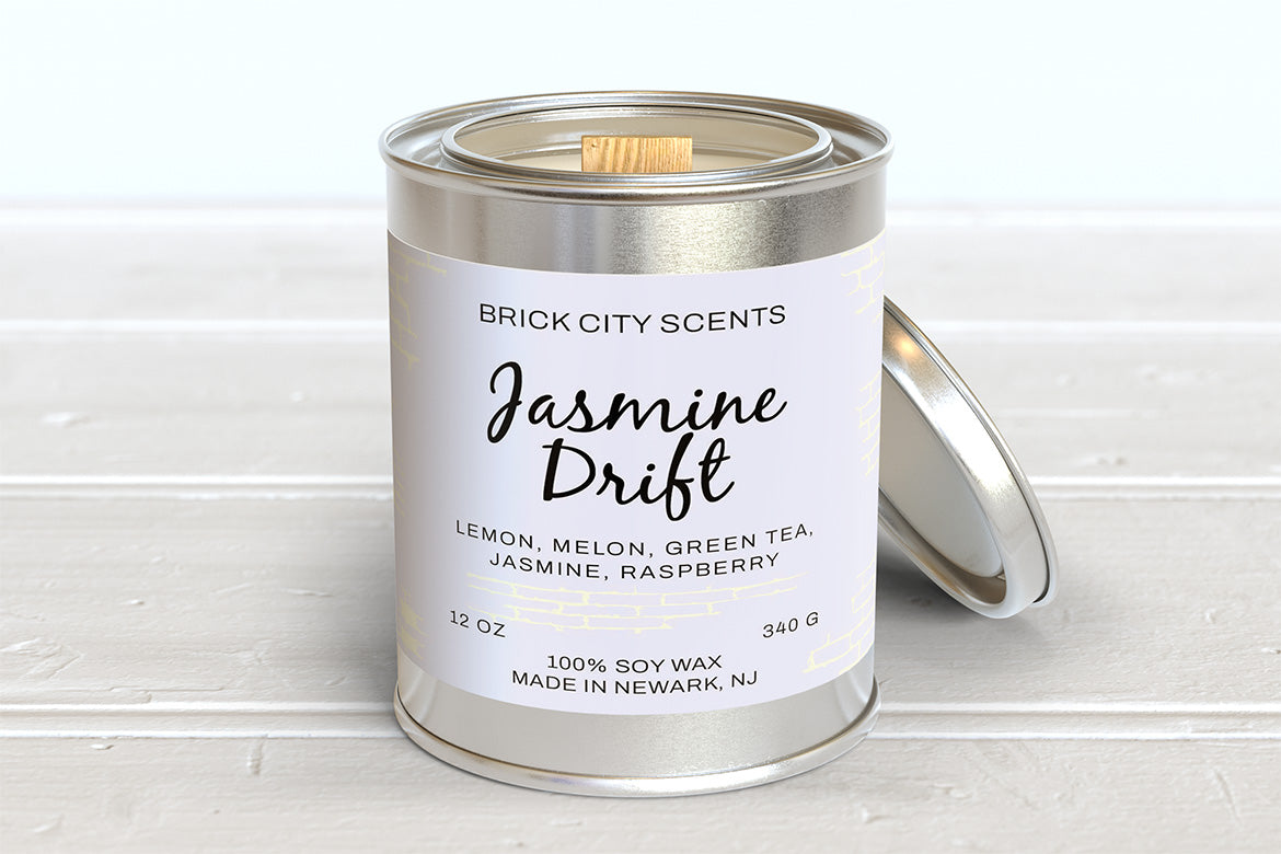 Jasmine Drift: 12oz Wooden Wick Candle