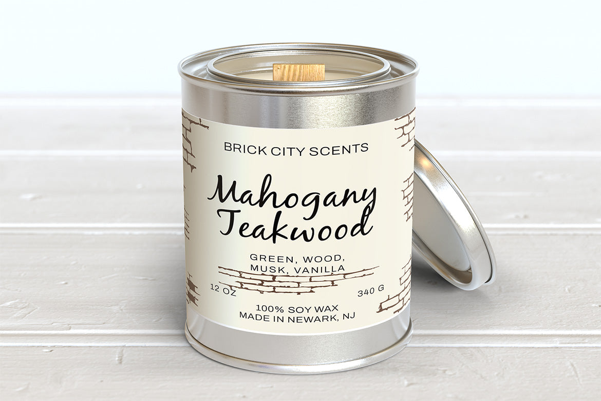 Mahogany Teakwood: 12oz Wooden Wick
