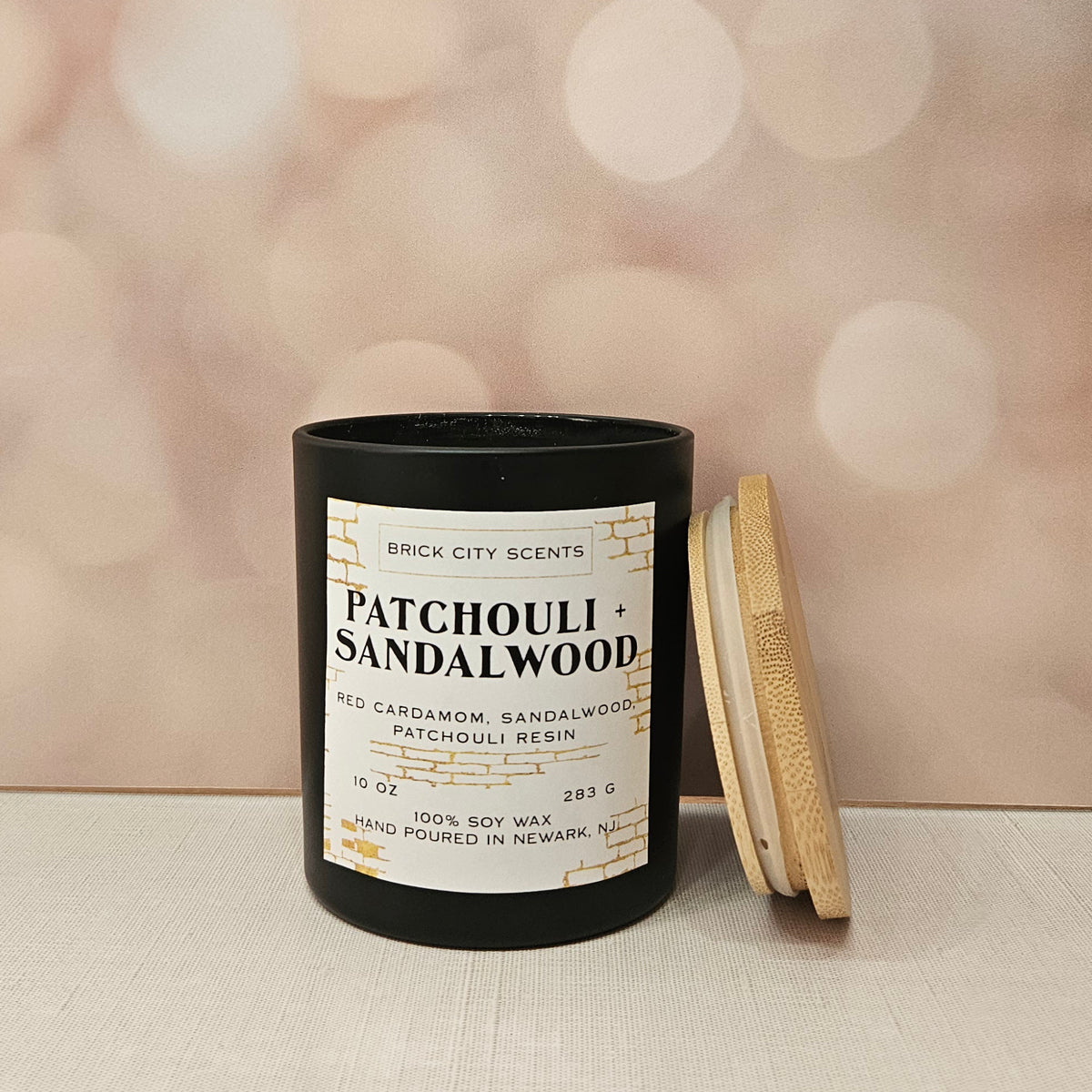 Patchouli + Sandalwood: 10oz Wooden Wick Candle