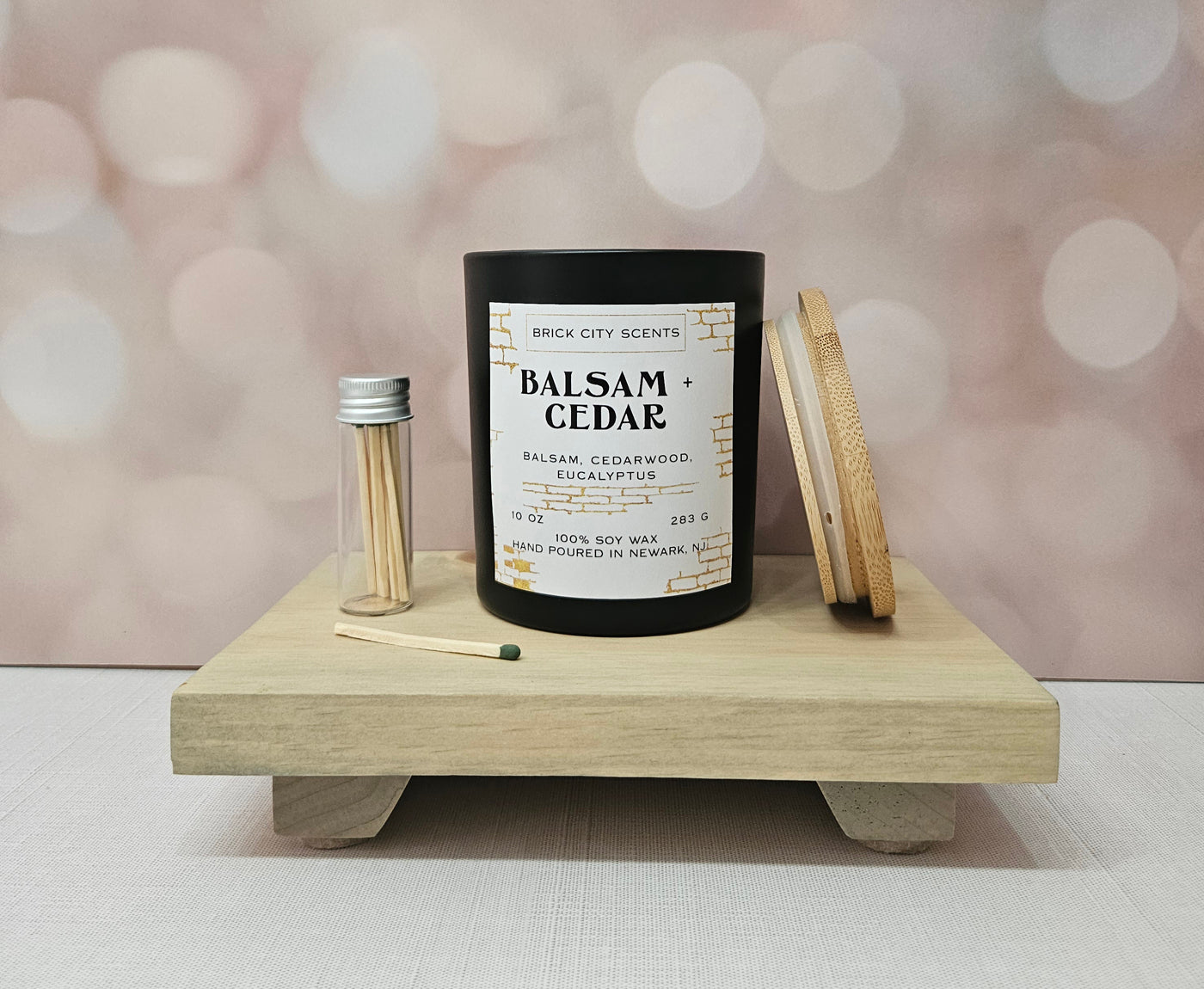 Balsam + Cedar: 10oz Wooden Wick Candle