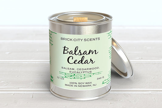 Balsam + Cedar: 12oz Wooden Wick Candle