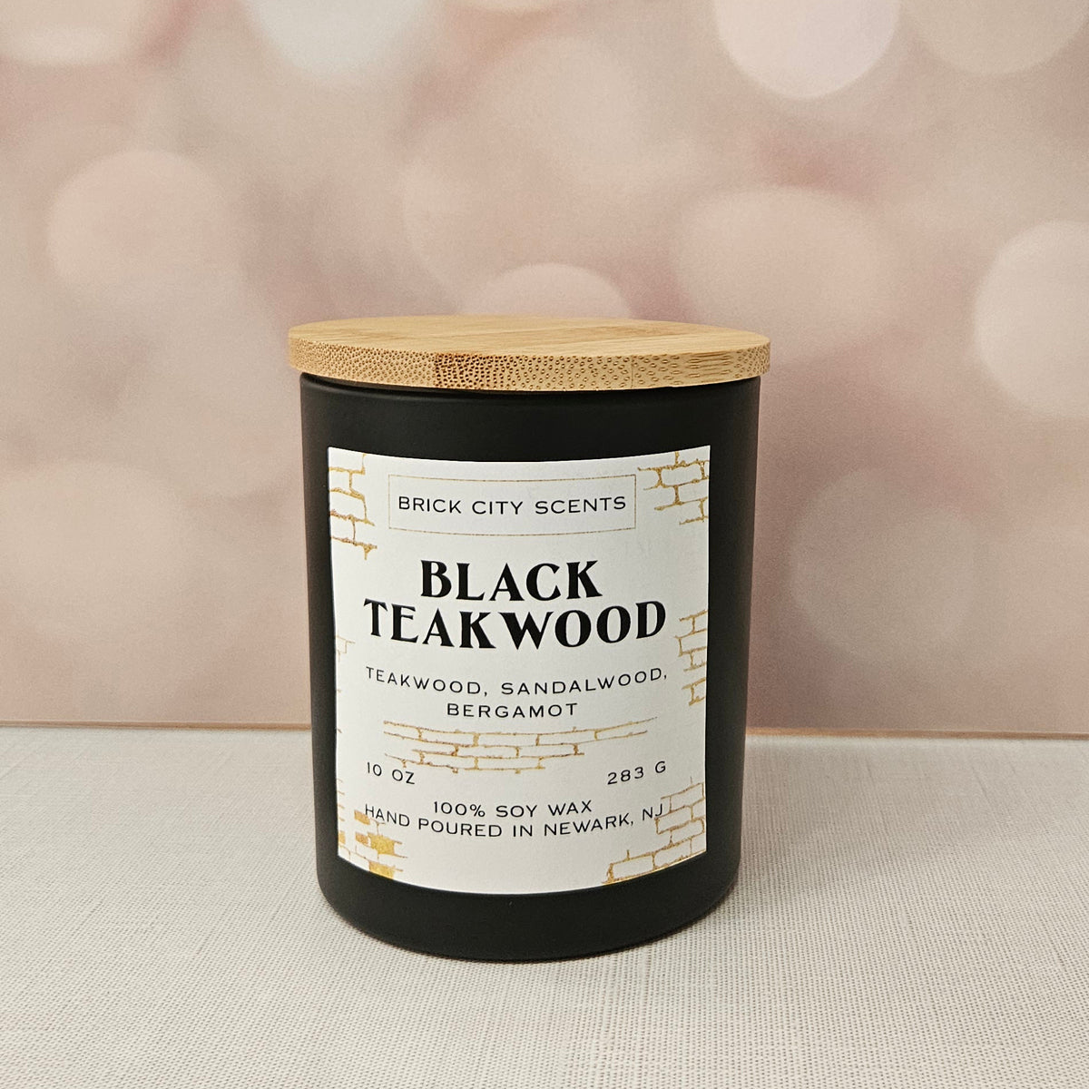 Black Teakwood: 10oz Wooden Wick Candle