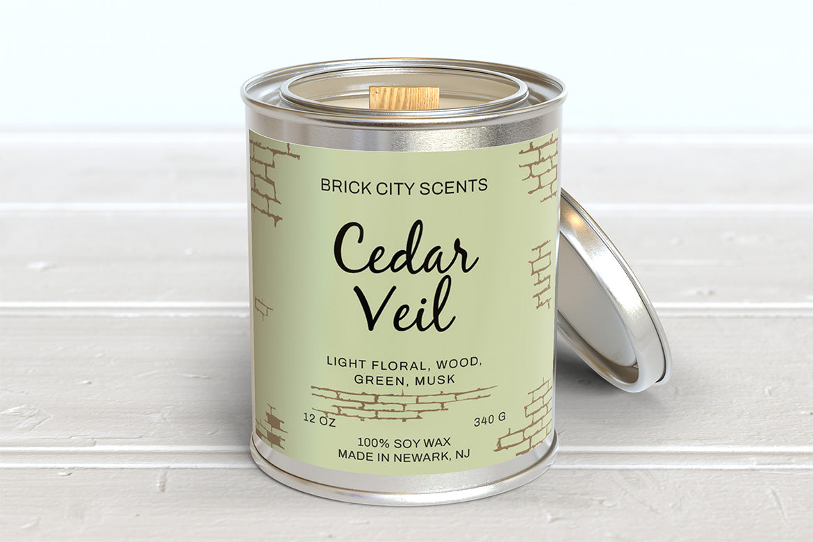 Cedar Veil: 12oz Wooden Wick Candle