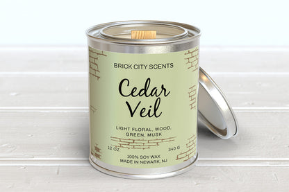 Cedar Veil: 12oz Wooden Wick Candle
