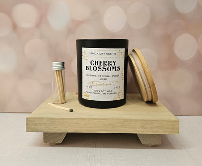Cherry Blossoms: 10oz Wooden Wick Candle