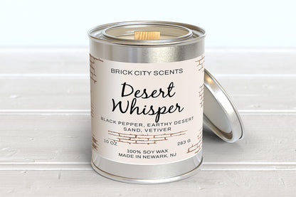 Desert Whisper: 12oz Wooden Wick Candle