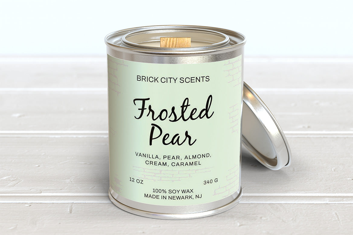 Frosted Pear: 12oz Wooden Wick Candle