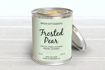 Frosted Pear: 12oz Wooden Wick Candle