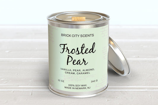 Frosted Pear: 12oz Wooden Wick Candle