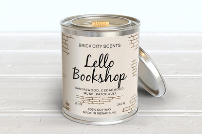 Lello Bookshop: 12 oz Wooden Wick Candle