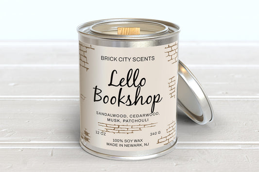 Lello Bookshop: 12 oz Wooden Wick Candle