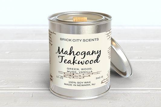 Mahogany Teakwood: 12oz Wooden Wick