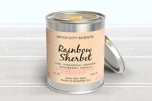 Rainbow Sherbet: 12oz Wooden Wick Candle