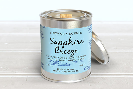 Sapphire Breeze: 12oz Wooden Wick Candle