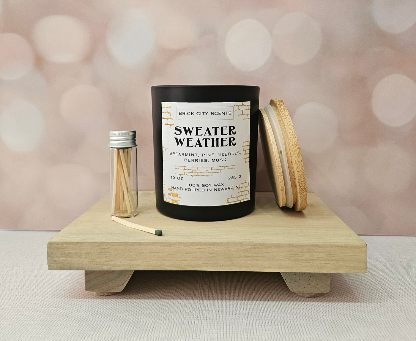 Sweater Weather: 10oz Wooden Wick Candle