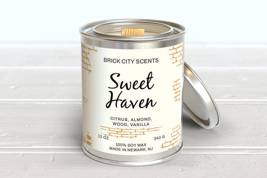 Sweet Haven: 12oz Wooden Wick Candle