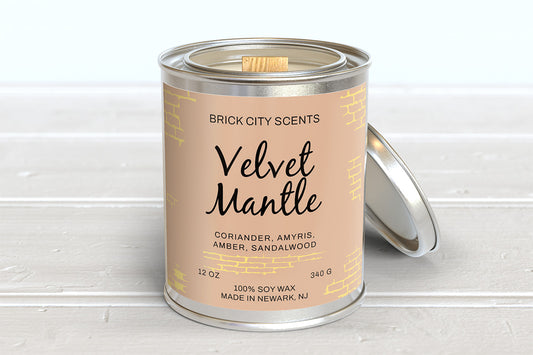 Velvet Mantle: 12oz Wooden Wick Candle